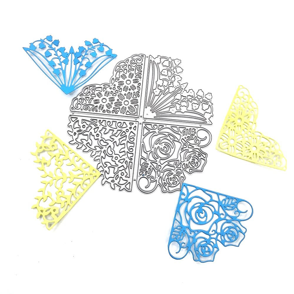 Arriettycraft Lot De 4 Magnifiques Matrices De Découpe Métal Fleurs Dentelle – Muguet, Rose, Marguerite & Plus – Idéal Scrapbooking, Carterie & Loisirs Créatifs