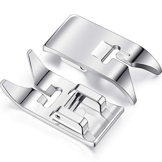 2 Pieces Sewing Machine Presser Foot Straight Stitch Foot Universal General Purpose Zig Zag Foot for Most Sewing Machines Domestic Low Shank Sewing Machines (2 Pieces)