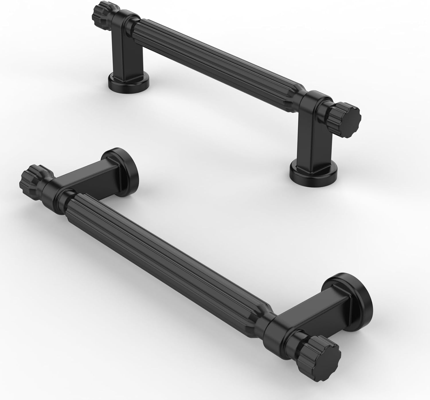 FURNIWARE Pack of 10 Handles Matt Black Kitchen Door Handles