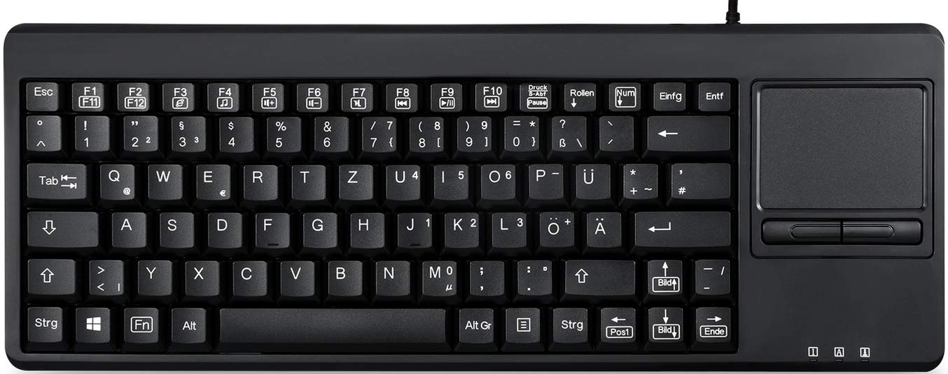 Aixcase AIX-19KDETP Ersatztastatur DE mit Touchpad, USB, 19"-Tastaturschublade - schwarz