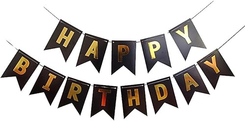 Miniatura 8 de Cartel de lazo para decoración de fiesta, pancarta de cumpleaños con lazo negro y plateado, decoración de fiesta de cumpleaños, lazo para atar