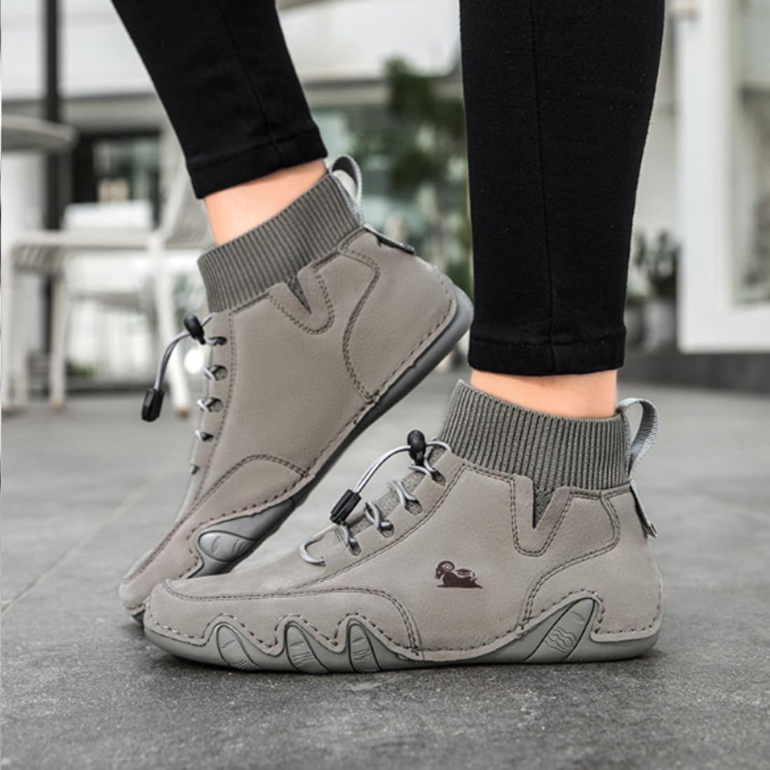 Men'S Waterproof Lightweight Outdoor Ankle Boots Comfortable Round Toe Soft Sole Non-Slip Driving Walking High Top Chukka Boots Slip-On Lightweight Sports Shoes