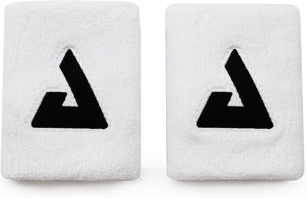 JOOLA Trinity Wristband 2 Pack – White Wrist Bands with Moisture Wicking Performance Material – 4 inch Elastic Sweatband for Wrists – Table Tennis & Pickleball Accessory