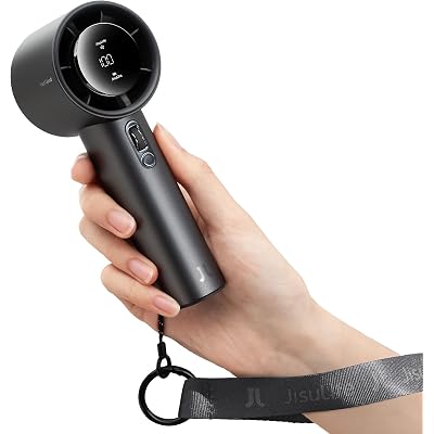 JISULIFE Handheld Fan Pro1S - Next-Gen Airflow: Up to 40h Runtime, Metal Body - Enduring Quality, 1-100 Speed Scroll Wheel, 5000mAh-Portable Fan for Travel, Gifts for Women Men(Starry Grey)