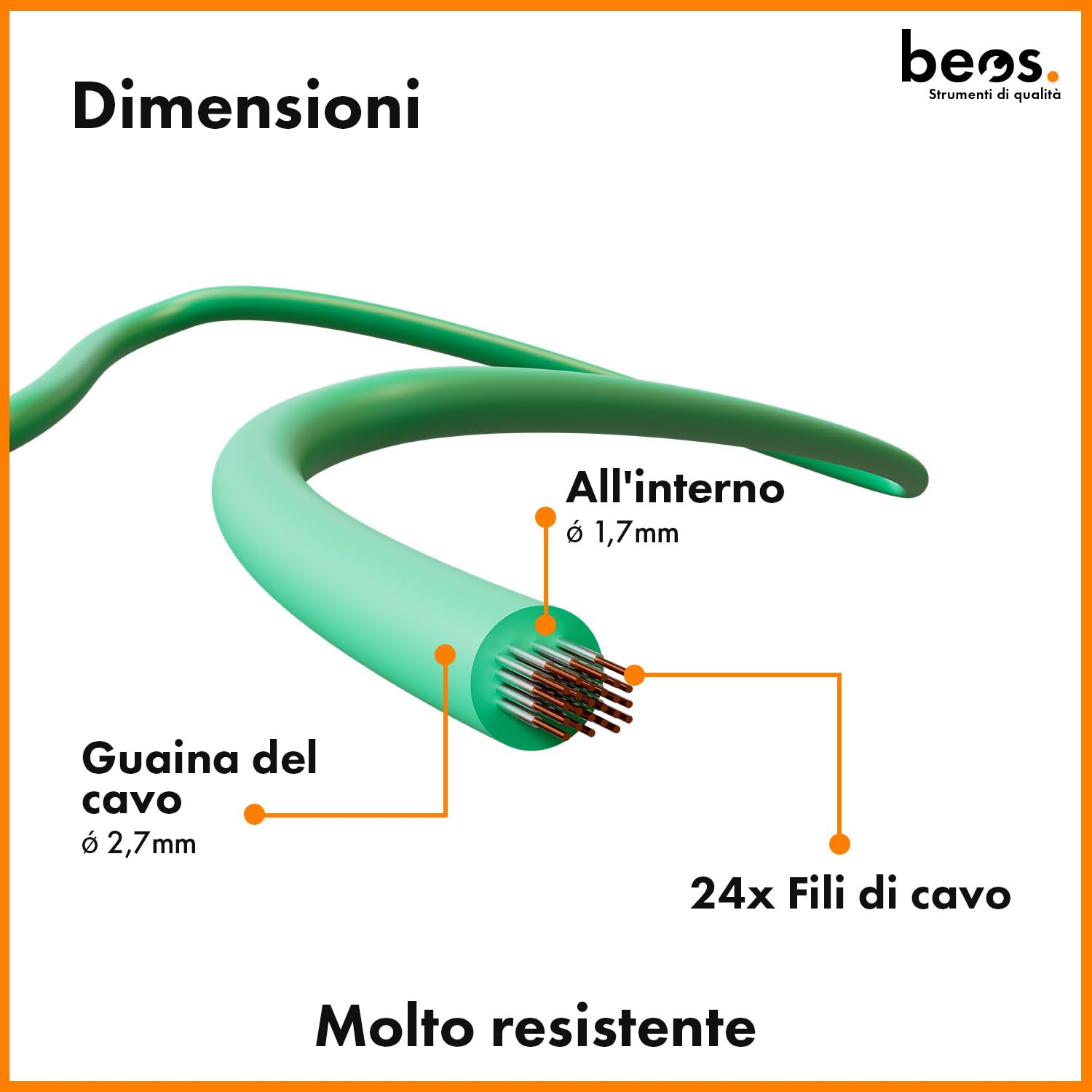 BEOS® Premium Cavo perimetrale per Tosaerba robotizzati - Compatibilità Universale - Filo perimetrale in Rame di qualità - Cavo per Tosaerba Robot Worx, Gardena, Husqvarna, Bosch e Molti Altri. 150 m