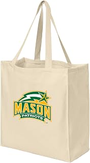Reusable George Mason University Grocery Bags or GMU Shopping Bags NATURAL COTTON