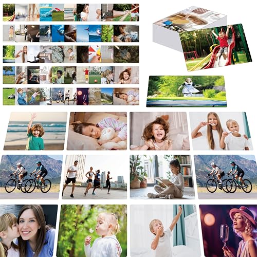 50 Verb Flashcards Picture & Word Cards Action Language Builder Visual Aid Language Learning Tool for Autism ESL Teaching Materials for Adults Non-Verbal Children Vocabulary Builder for Kids