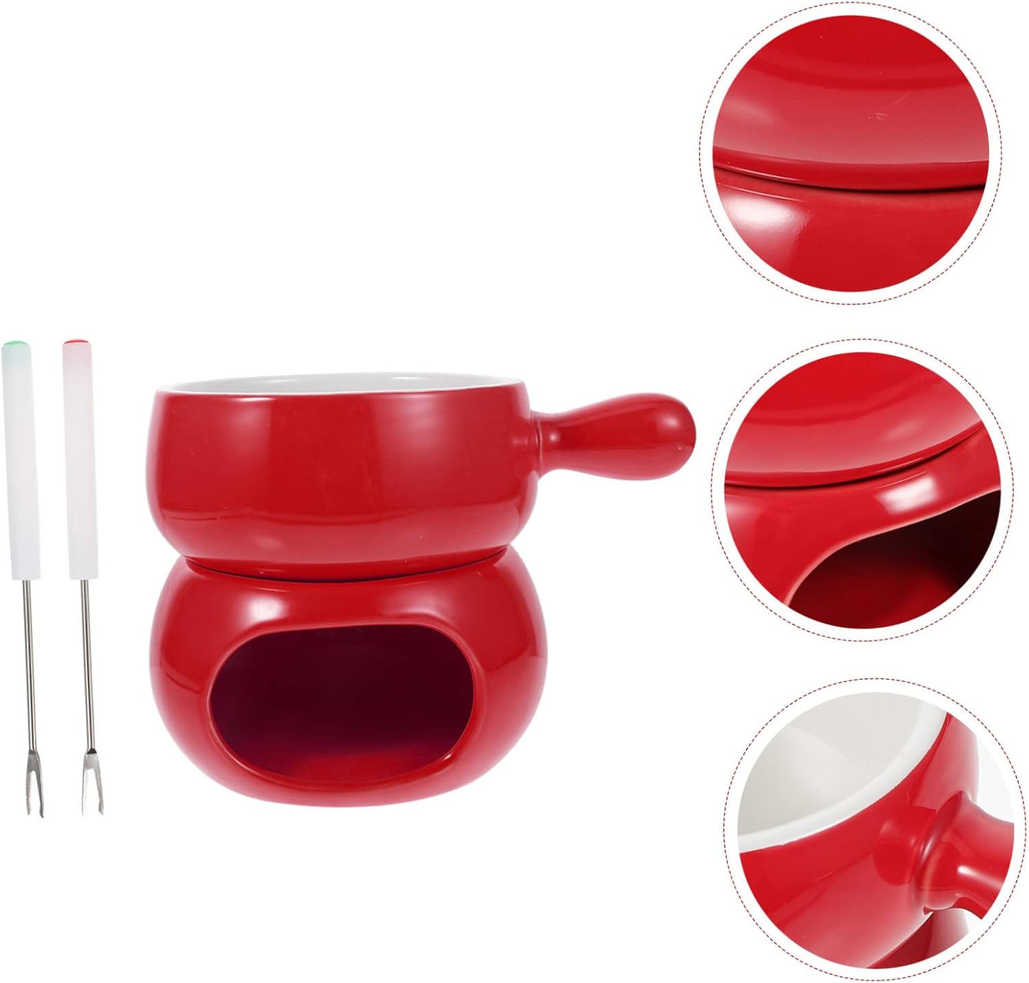 Fondue Pot Set Cheese Fondue Melting Pot Ice Cream Maker Ceramic Perfect Present