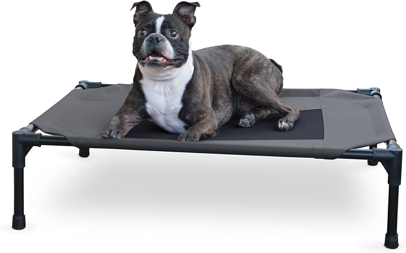 Cama elevada para cães com tela respirável K&H Pet Products, Charcoal, tamanho Médio