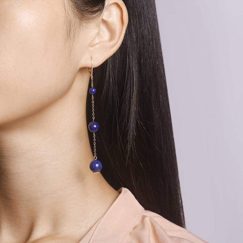 Ohrringe Für Frauen, Chinesischer Stil Ohrhänger S925 Sterling Silber Lapislazuli Ohrringe Lange Persönlichkeit Ohrringe Vergoldete Einfache Mode Ohrringe