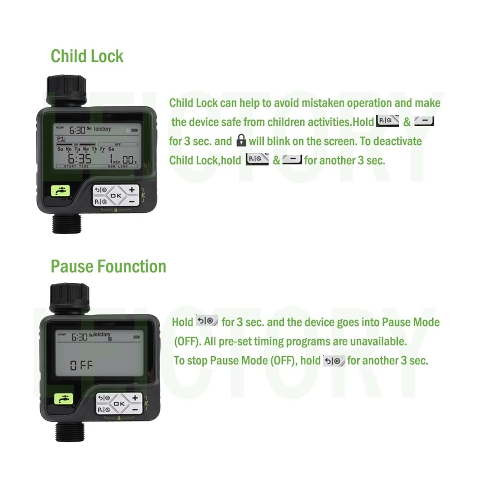 Wassertimer Bewässerung Timer mit Regensensor -Bewässerung Timer wasserdichtem Wasserstandssensor Automatischer Bewässerungssystem Bewässerung Controller Schlauchtimer (Color : 355-WATERTIMER)