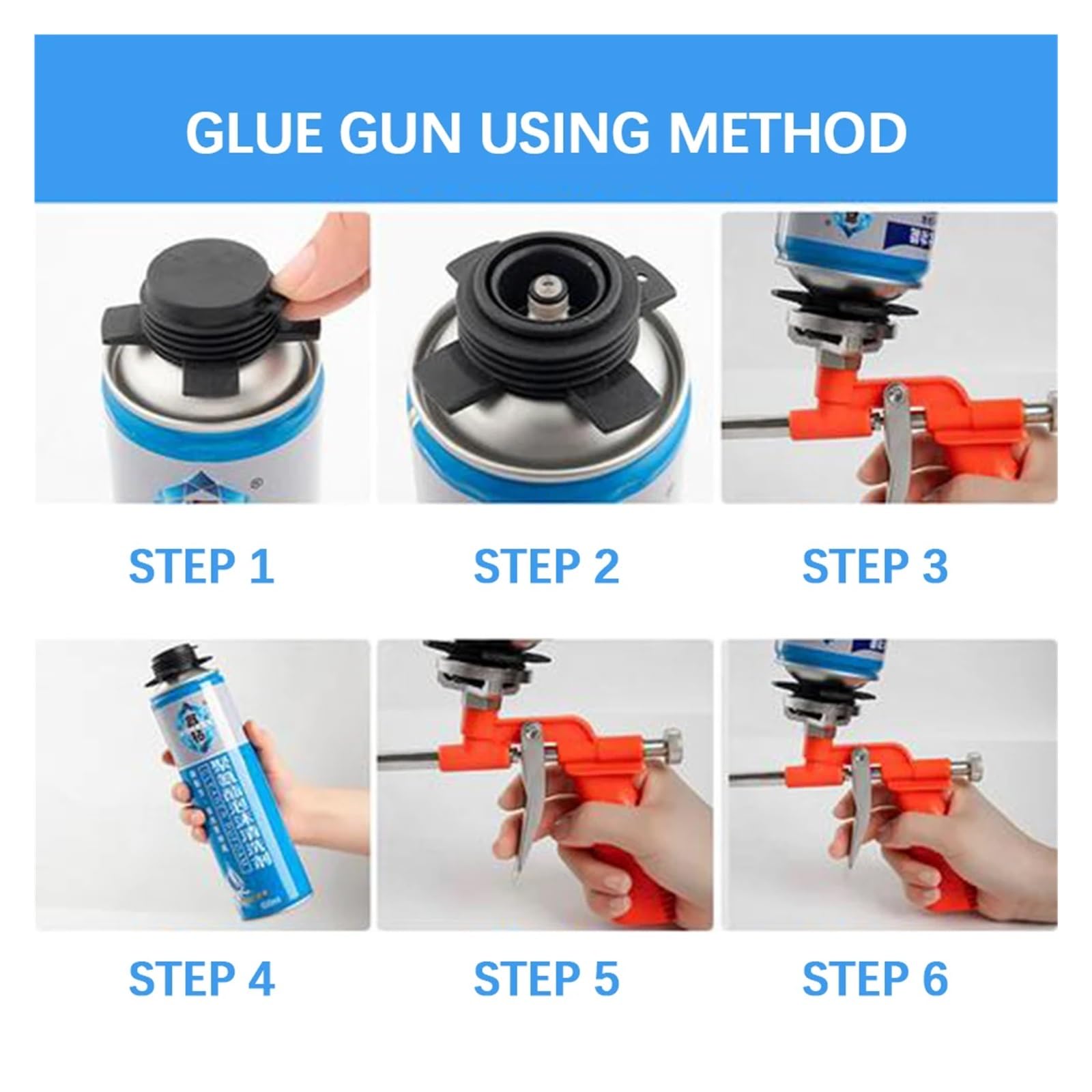 Pistola de pegamento espuma, sellador, herramienta especial for burbujas, pistola pulverizadora expansiva, poliuretano, accesorios metálicos for el hogar,Recubrimiento uniforme(Nero)