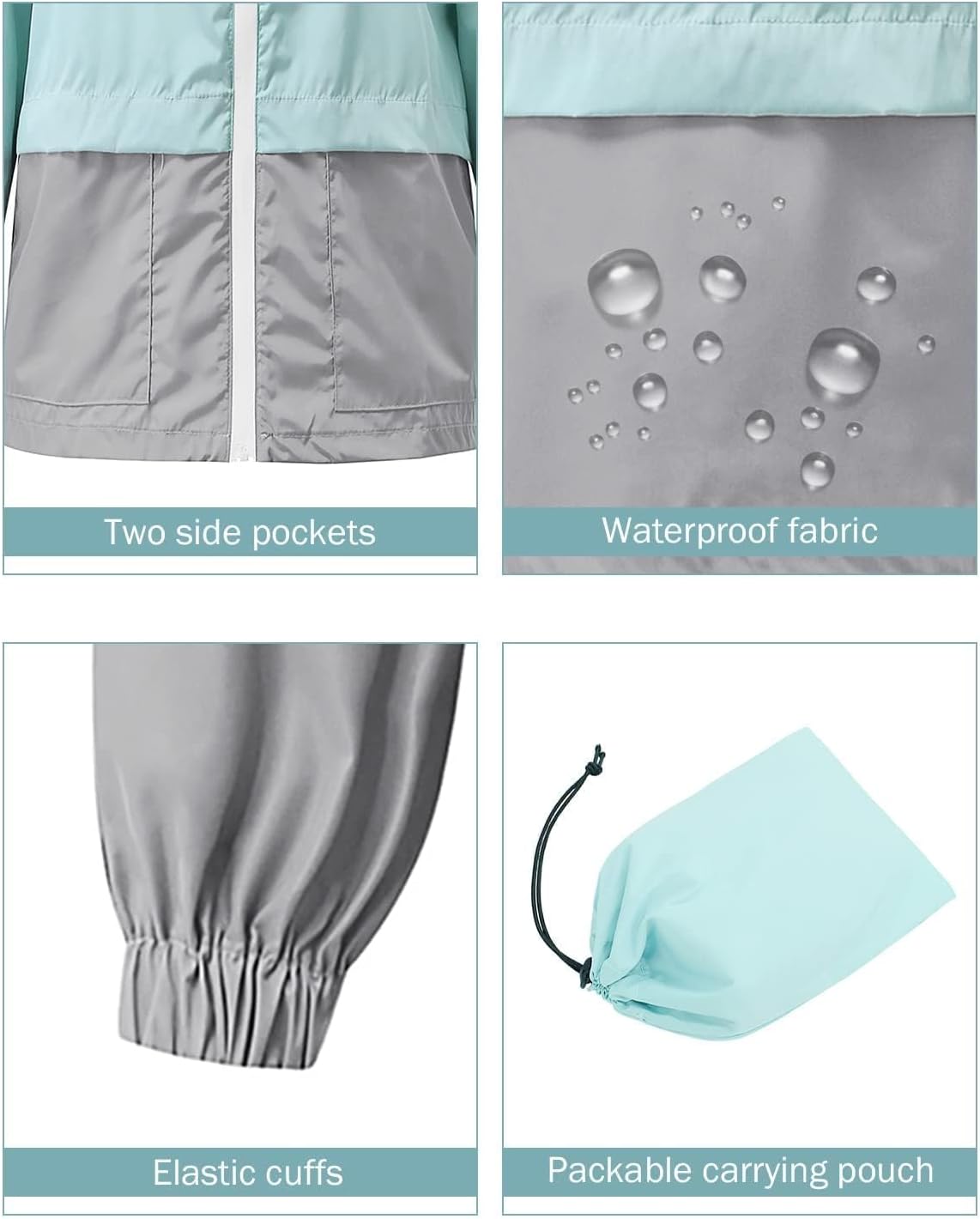 Century Star Plus Size Rain Jackets for Women Waterproof Windbreaker Jacket Women's Raincoats with Hood Lightweight Packable - Image 5