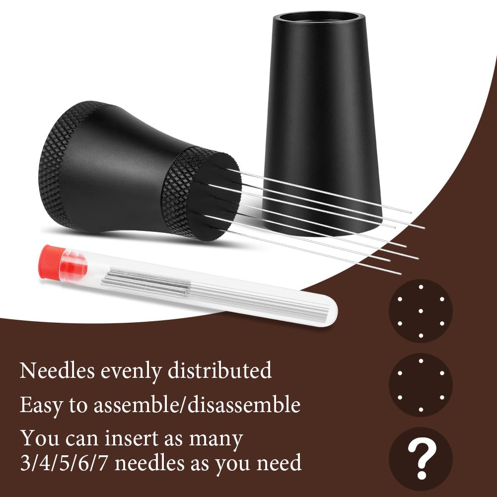 HOTUT Agitador Aguja de Café,17 Agujas de Acero Inoxidable,Agitador de Café Expreso de 0,3 mm,Herramienta de Distribución de Espresso,Accesorios para Herramientas de Distribución WDT de café