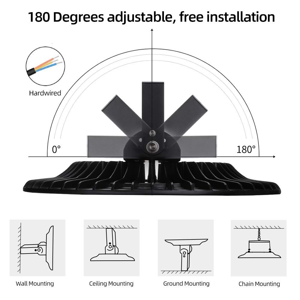 500W LED High Bay Light lamp Factory Warehouse Industrial Lighting 40000 Lumen 6000-6500K IP65 Warehouse LED Lights- Commercial — view 4