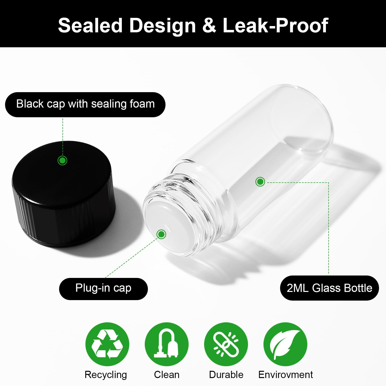 30Pcs 2ml Botellas de Muestra de Vidrio, Botellas de Vidrio transparente, Pequeños Recipientes de Aceites Esenciales con Jeringas, Goteros, Etiquetas para Aromaterapia, Perfumes