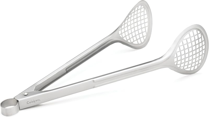 Cuisipro Stainless Steel Wide Grill/Fry Tongs, 12-Inch