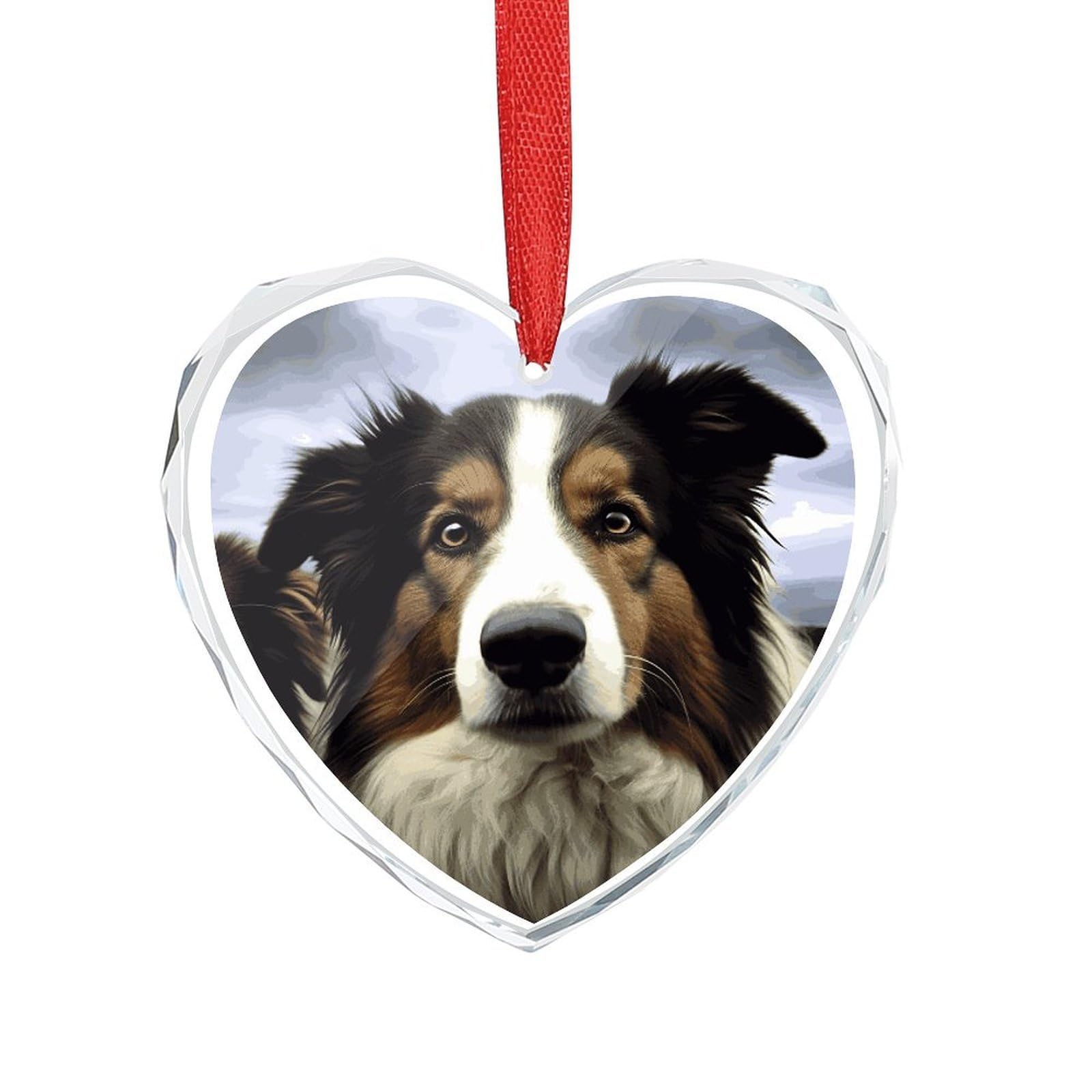 Wsoihfec Style Sheep Dog Engagement Gifts For Couples, Glass Ornaments Just Married Bridal Shower Decor, Heart Keepsake Decor For Bride & Groom