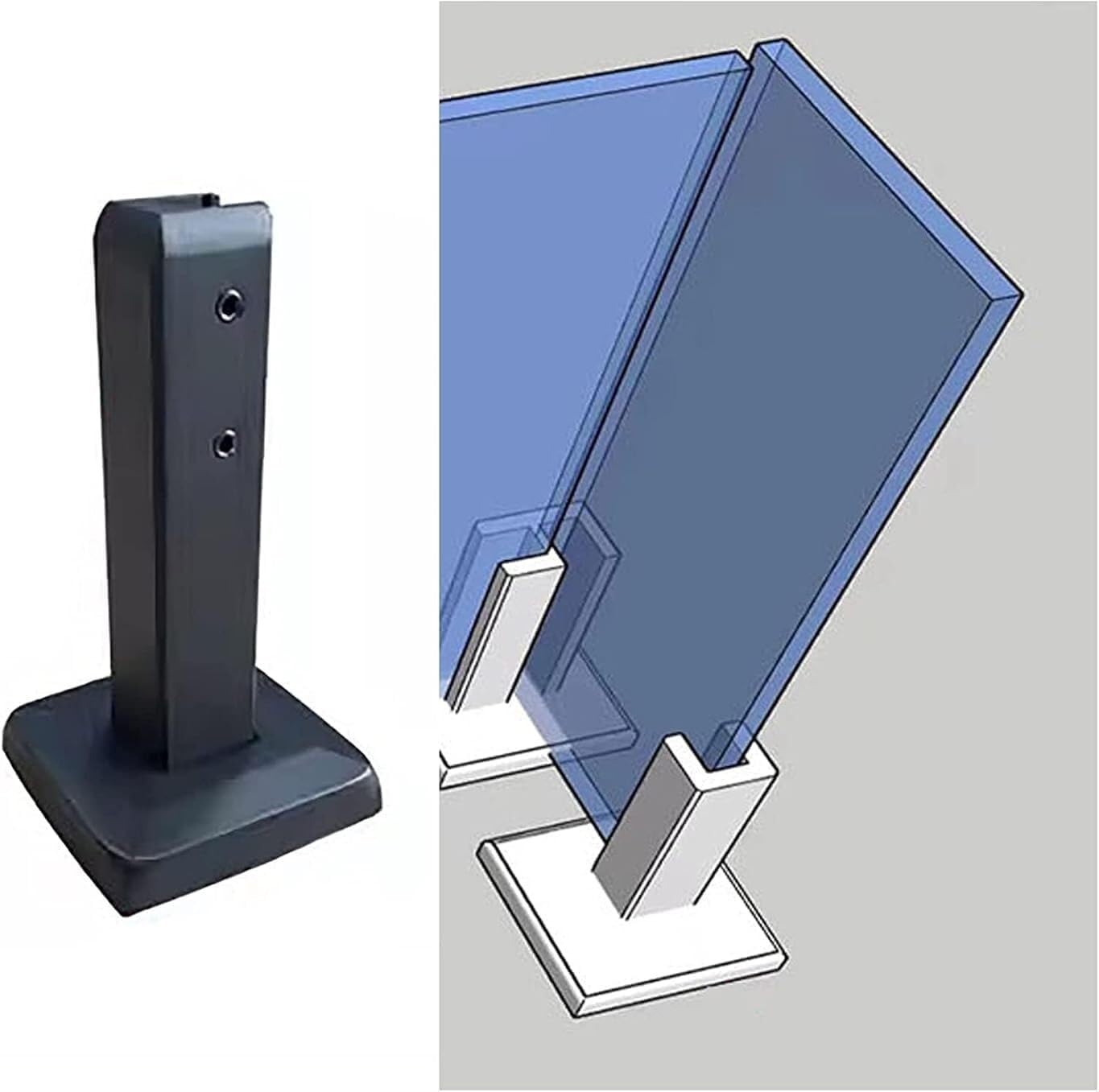 Poteau de balustrade en verre pour installer sans percer
