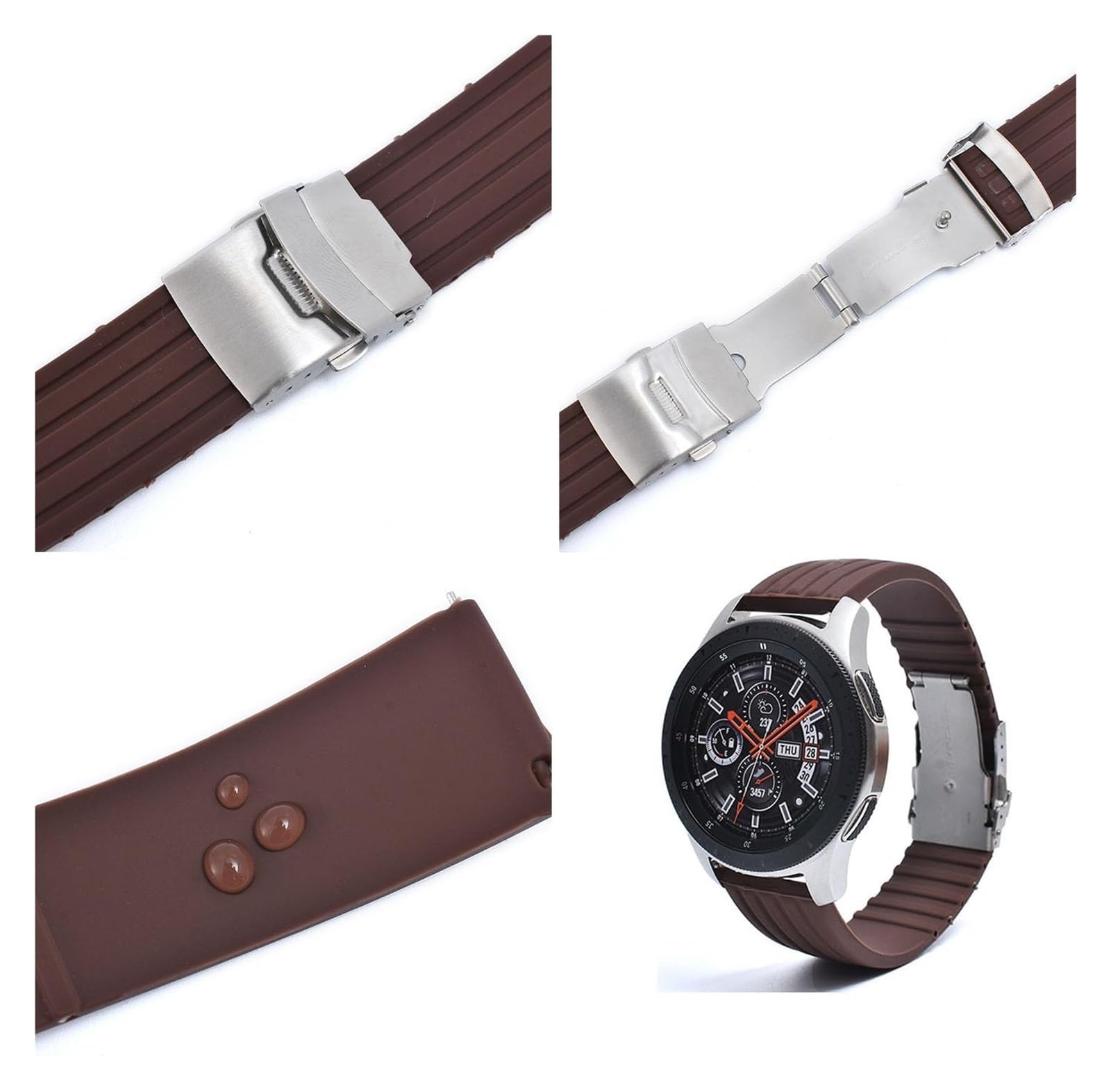 Bracelets en silicone avec boucle en acier inoxyda Bracelet en silicone 18mm 20mm 22mm 24mm Bracelet de montre en silicone souple Bracelet de remplacement en caoutchouc de sport Bracelet de montre Bra