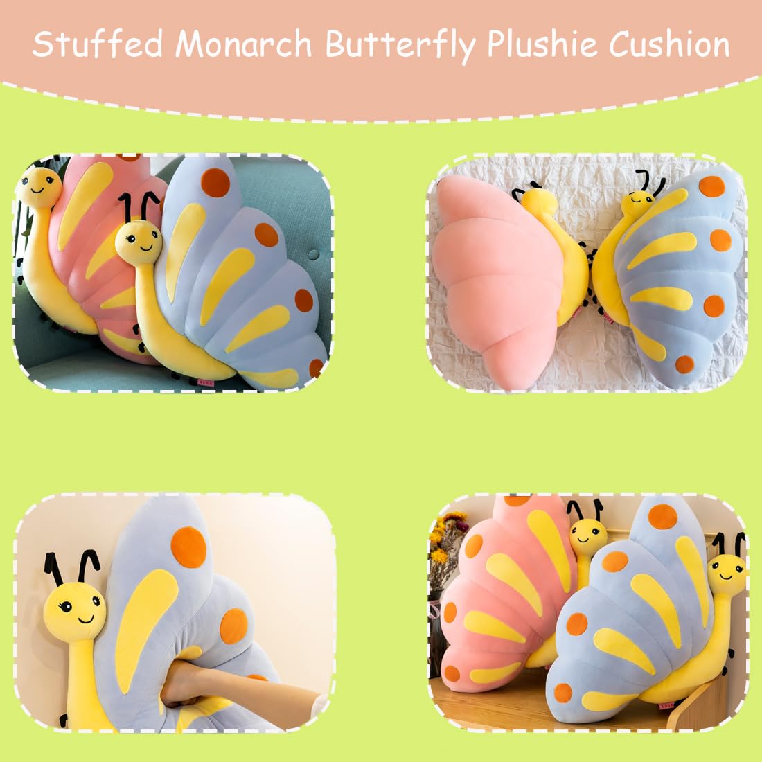 ELAINREN Lifelike Butterfly Plush Large Insect Animals Body Pillow