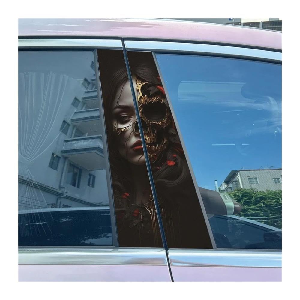 Body Parts 2pcs Car B-Pillar Decals Horror Nuns Auto Center Pillar Waterproof Sticker(G)