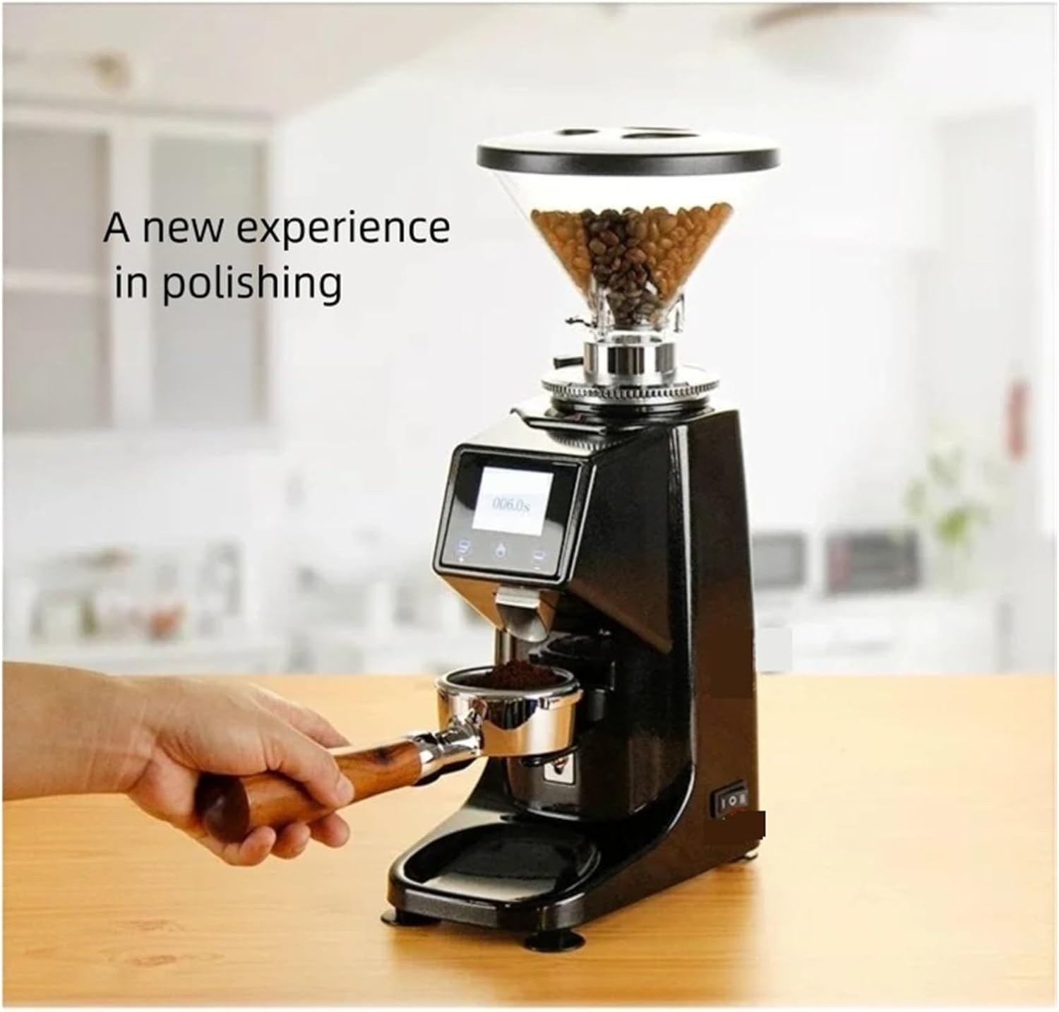 220V Italian-style Quantitative Coffee Grinder, Electric Coffee Bean Grinder, Fully Automatic Home And Commercial Powder Grinder, With Parallel Device(220v white)