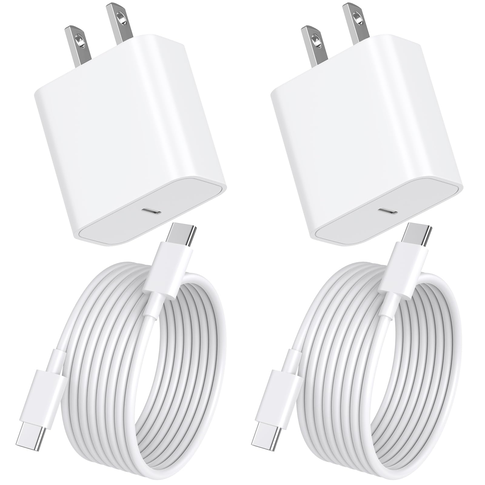 iPhone 17 16 15 Fast Charger MFi Certified 2Pack 20W Rapid USB C Wall Charger Block Adapter with