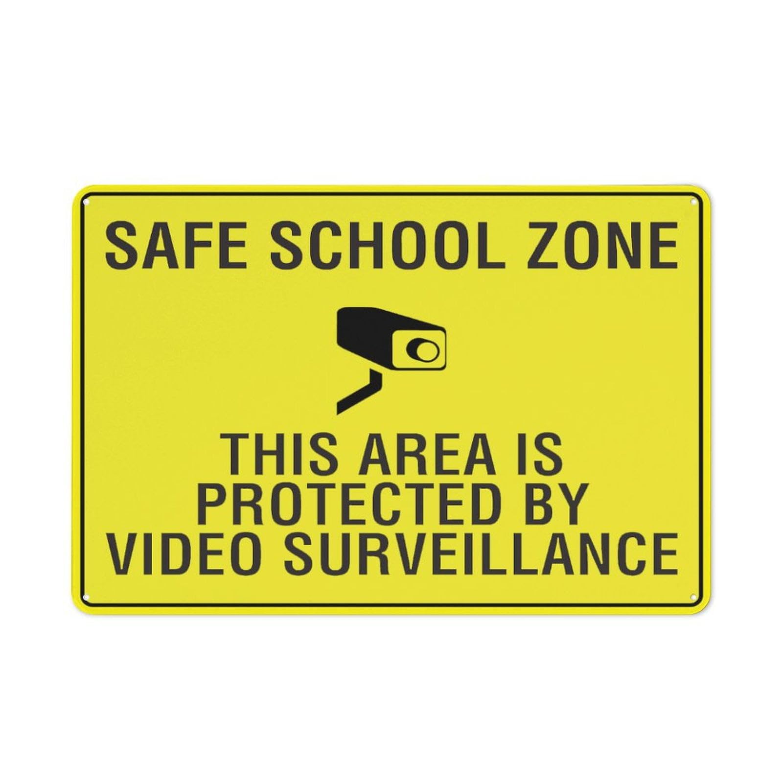 peiyeety Safe School Zone (Protected By Video Surveillance) Sign - 8"x12" Rust Free Aluminum, Outdoor/Indoor For Home/Business/Yard