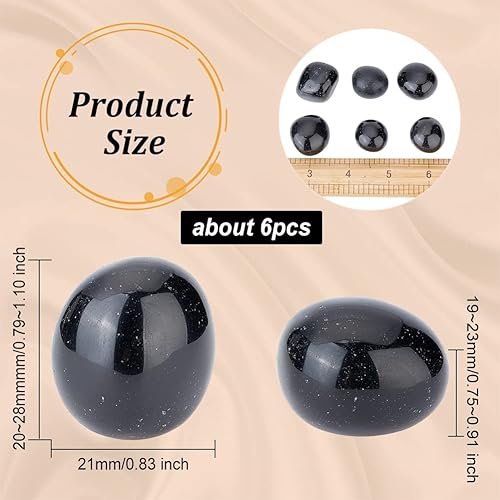 Miniatura 2 de OLYCRAFT Piedras pulidas de 0.2 libras, cuentas de obsidiana negra natural, piedra de cristal de obsidiana pulida, piedras naturales de Feng Shui