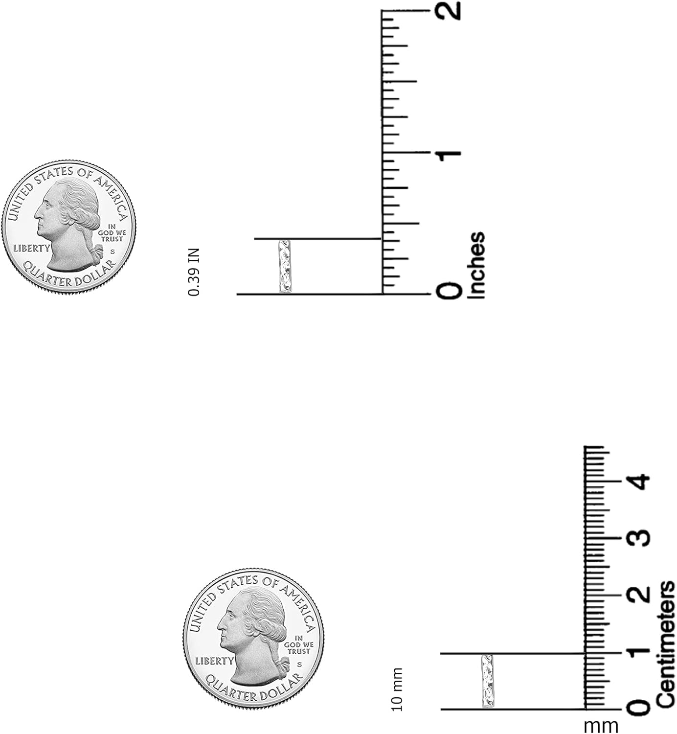 LeCalla 925 Steling Silver Hammered Earrings for Women | Lightweight Handcrafted Earrings | Minimalist Handmade Classic Texture Stud Drop Earrings for Women - Image 5