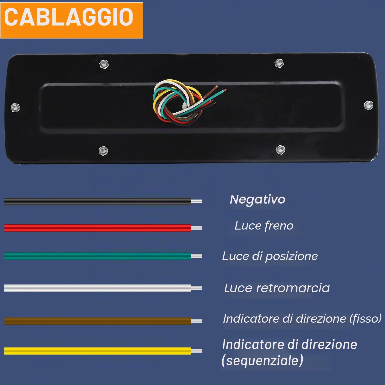 Biqing 2PCS Fanali Posteriori Rimorchio LED, Luci 12V Stop/Turn/Tail/Freno/Retromarcia 62 Indicatori Luminosi per Camion Furgone Caravan