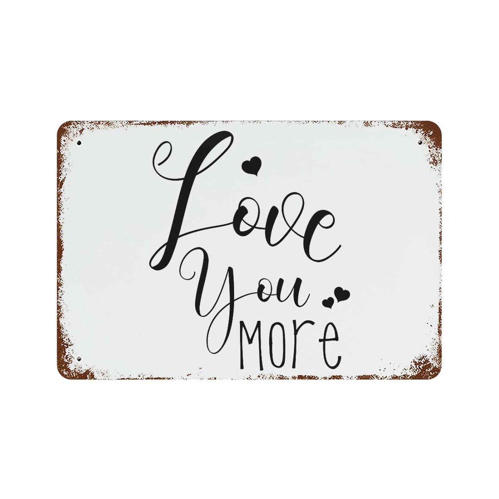 Panneau Love You More rustique pour déco de bar à café et cuisine cosy