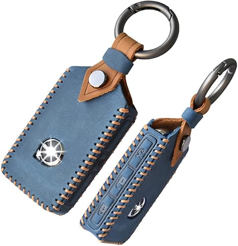 Miniatura 10 de HIBEYO Funda de cuero para llavero inteligente compatible con Volvo XC40 XC60 XC90 S90 V90 Funda para llavero de automóvil, entrada remota sin