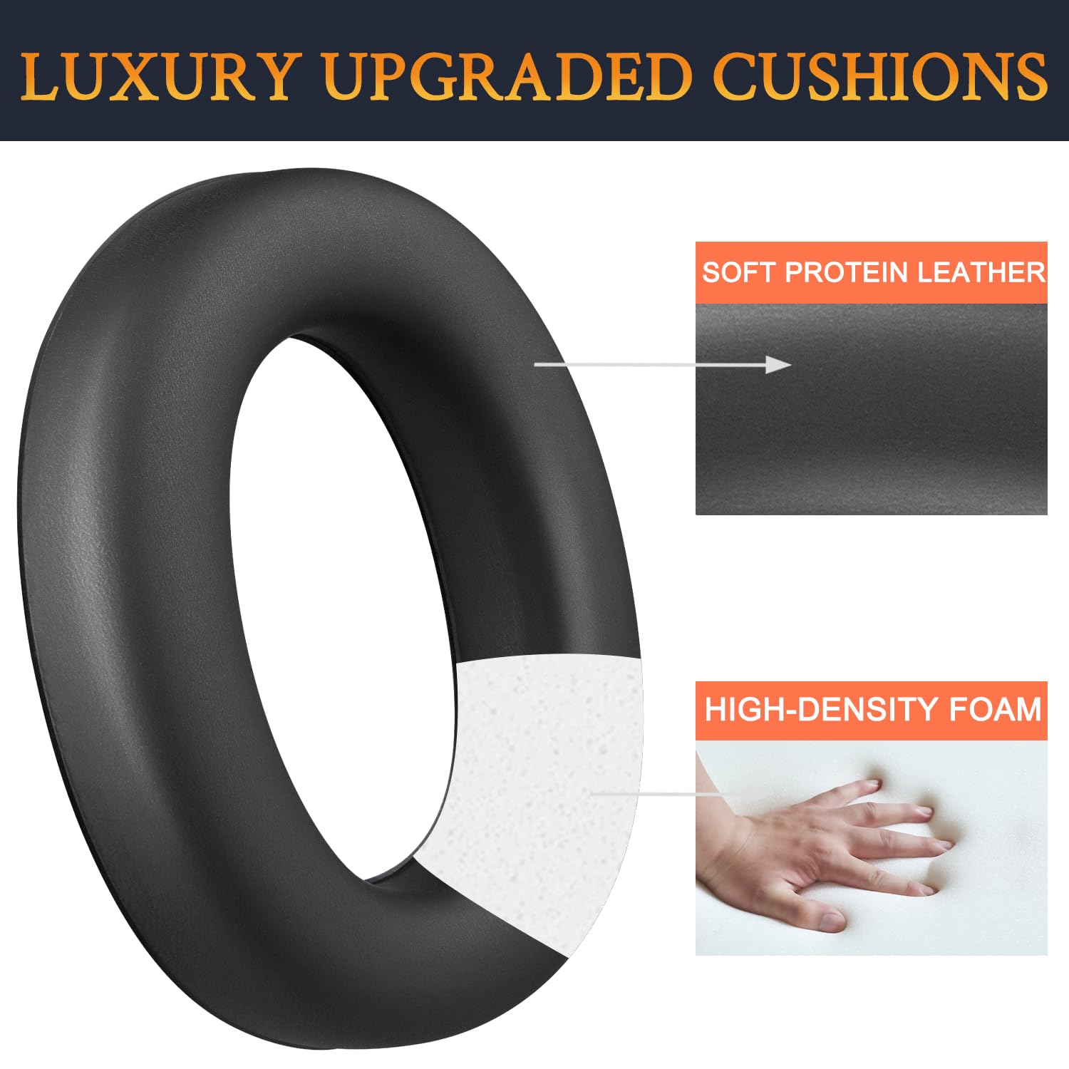 SOULWIT Earpads Replacement for Vic Firth DB23/SIH2/VXHP0012 Headphones, Ear Pads Cushions with High-Density Foam - Black 1