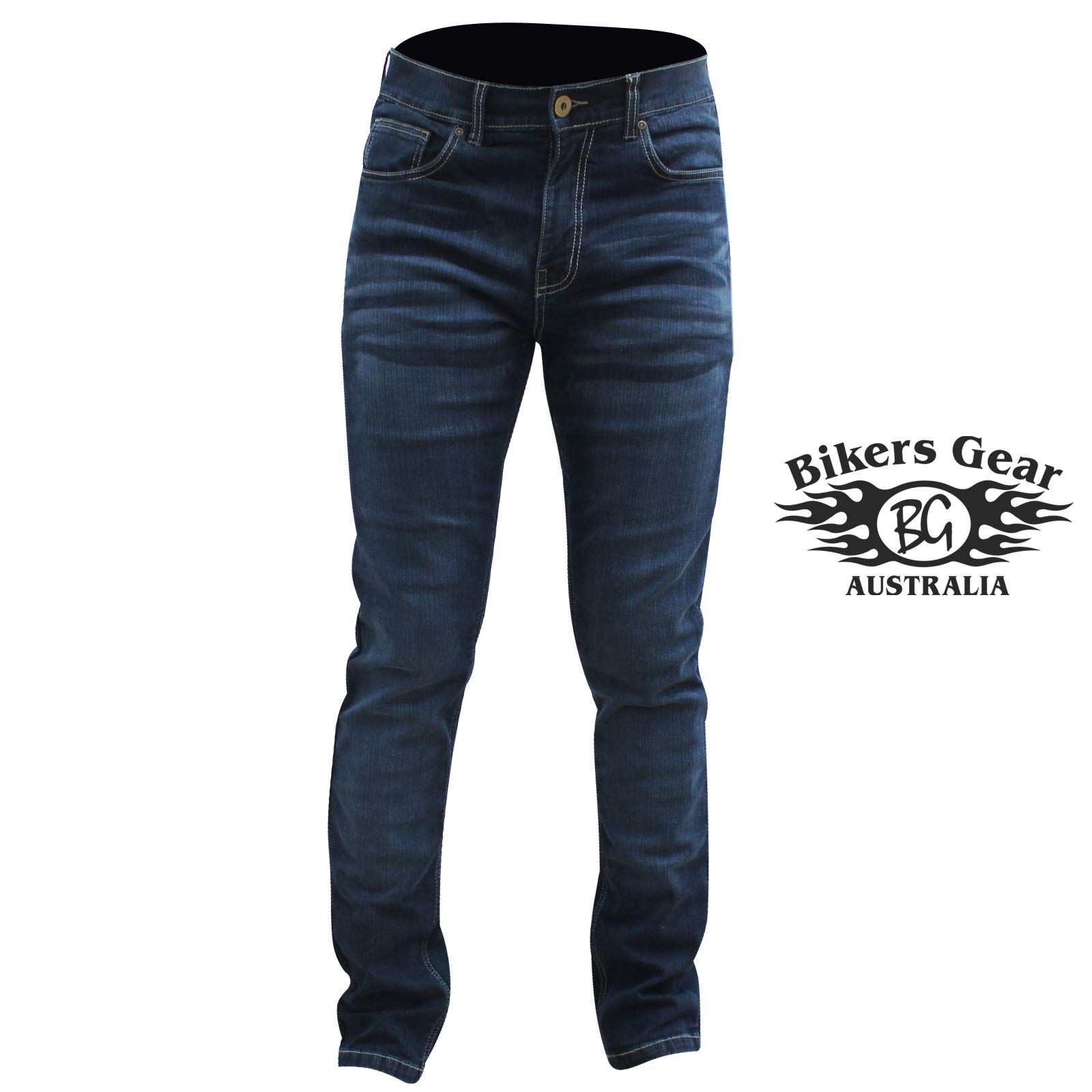 Bikers Gear Blue Stetch Jeans de Motocicleta con Forro de Kevlar para Hombre, elásticos, cómodos, con Armadura CE extraíble Unisex Adulto