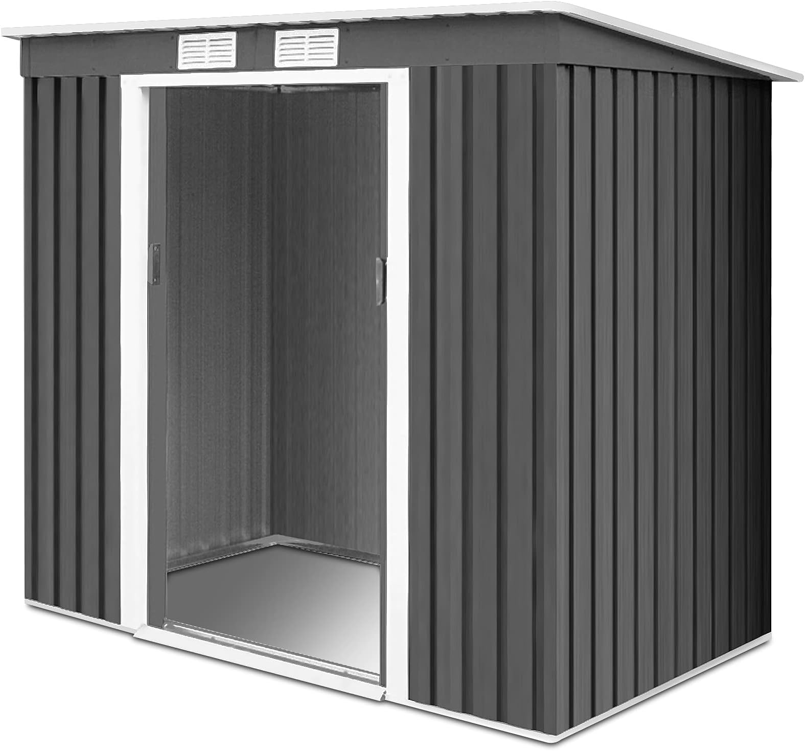 Outsunny 4 x 5FT Plastic Garden Shed, Lean to Shed, Lockable Tool
