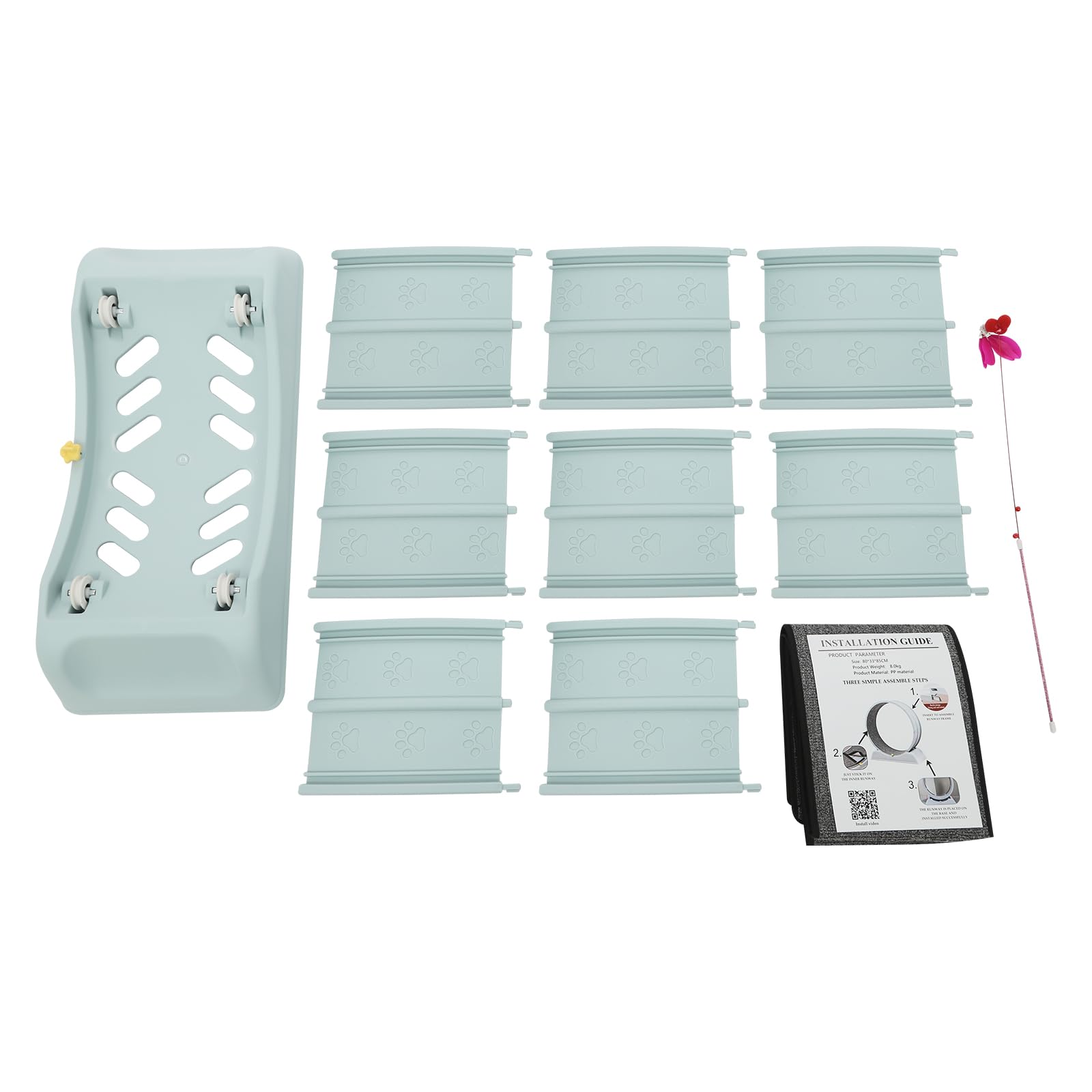 Rueda para gatos, rueda de correr para gatos, rueda silenciosa para gatos con hebilla de seguridad, cinta de correr interior con alfombra para correr y rascar, rueda para gatos, 80 cm de diámetro