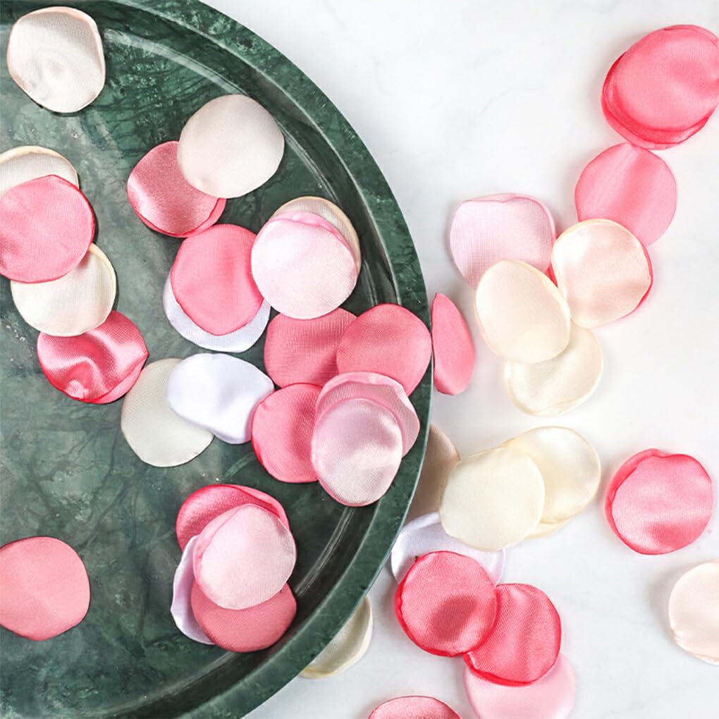 5 Set di di Petali di Rosa di Seta Finti per Decorazioni di Nozze Colori Fai da Te Ecologico Ecologico Riutilizzabile di Fagioli Viola Tinta Unita