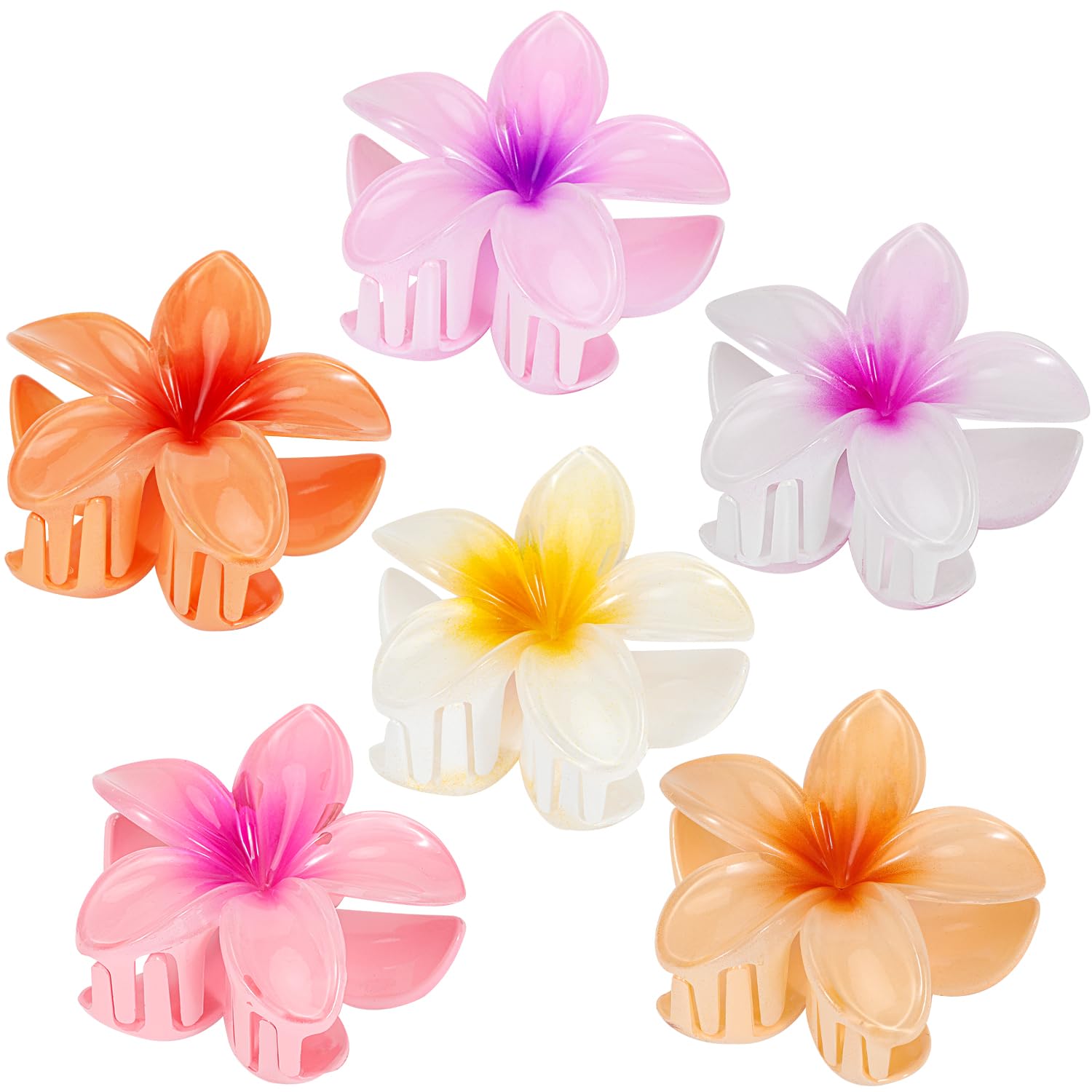 NWT Flower Claw Clips 6 Pcs Large Hair Claw Clips for Thick Hair Flower Hair Clips 6Pcs Flower Claw Clips Big Hair Clips For  main image 4