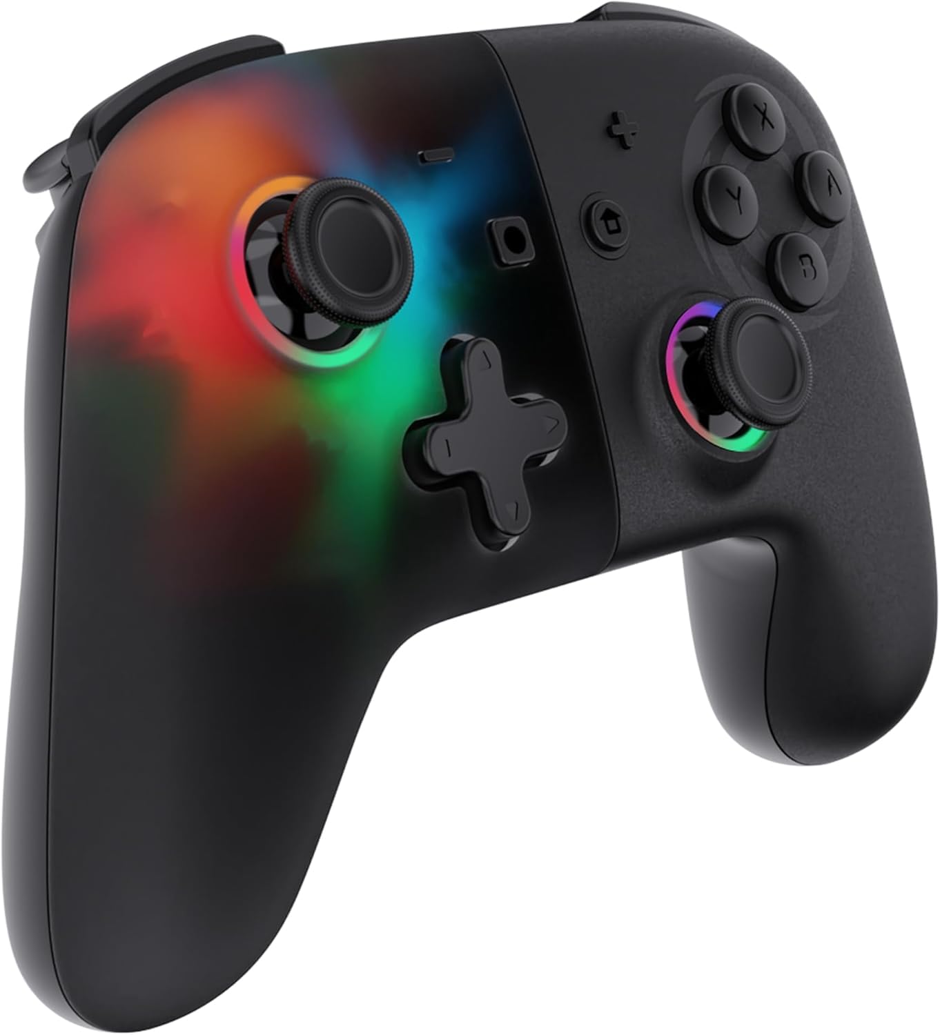 Black Star - Controller Switch Wireless LED Bluetooth per Switch, Switch OLED, Switch Lite (Compatibile con iOS e Android) - Vibrazione - modalità Turbo - Giroscopio a 6 Assi - Nero