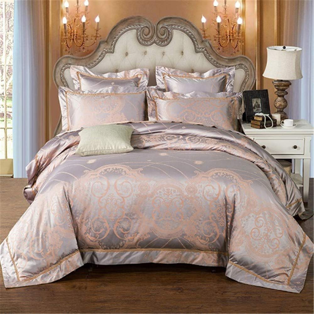 Parure de couette King Size jacquard haut de gamme, parure de lit grand confort 4pcs