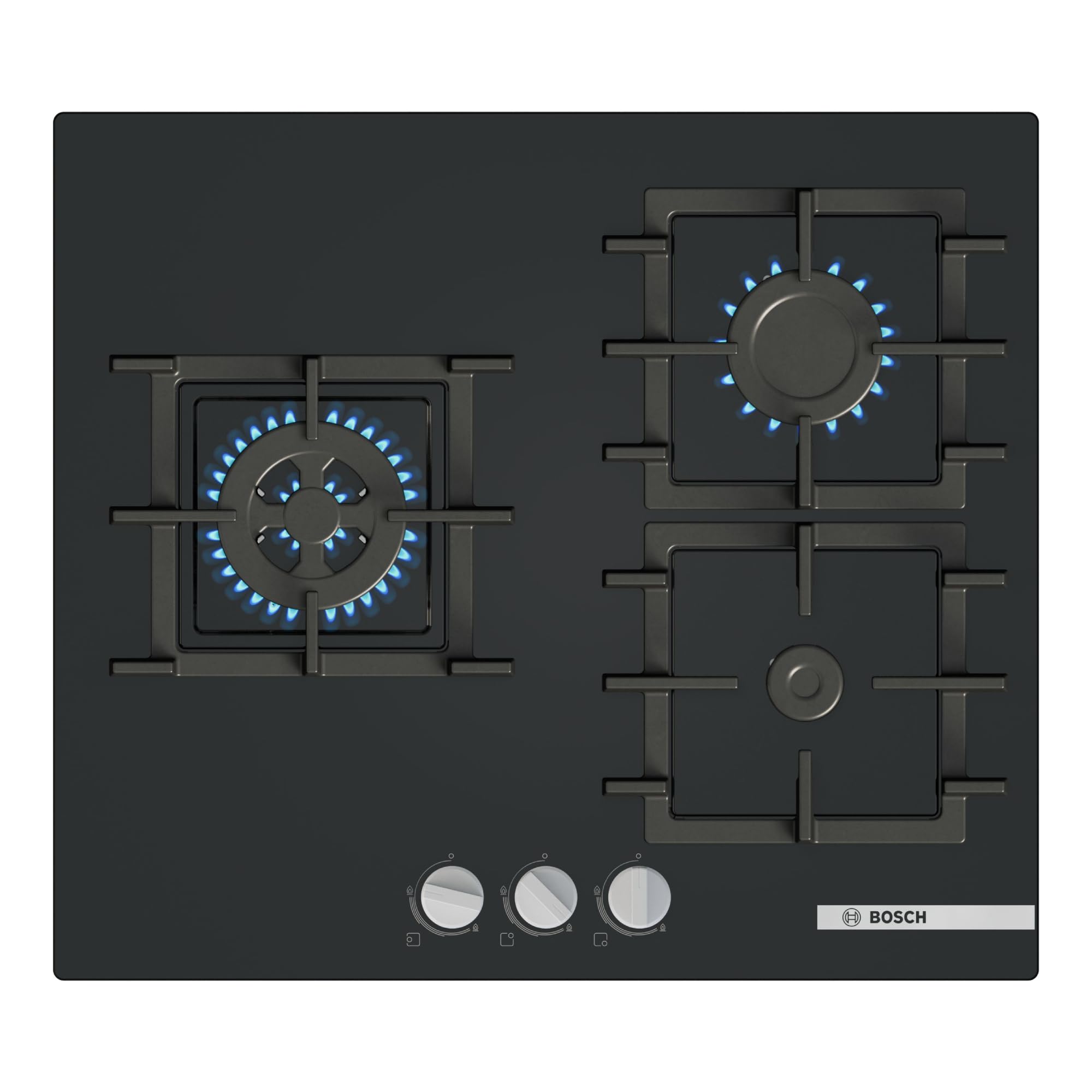 Bosch - Placa de gas, Serie 4, 60 cm, GasStop, vidreo templado, negro, PNC6B6K40