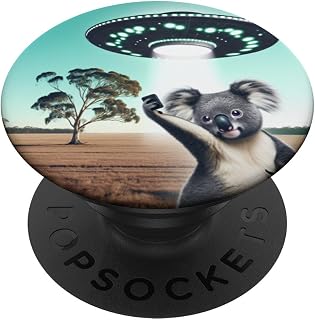 Funny Koala Selfie UFO Spaceship Australia Vacation PopSockets Adhesive PopGrip