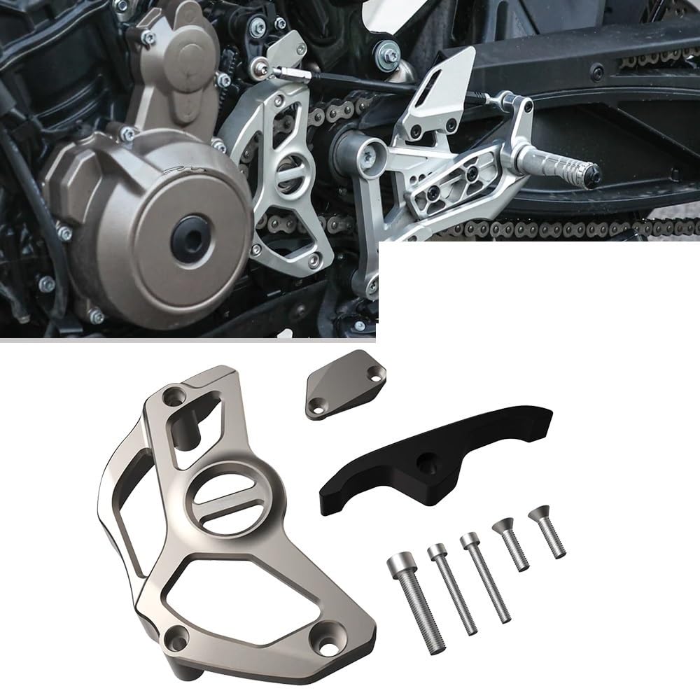 Osłona łańcucha Pasuje Do Husqvarna 801 Svartpilen/Vitpilen Przekładnia Łańcuchowa Osłona Ochronna CNC Aluminiowa Osłona Zębatki Motocyklowego Łańcucha Ochraniacz(Silvery B SET)