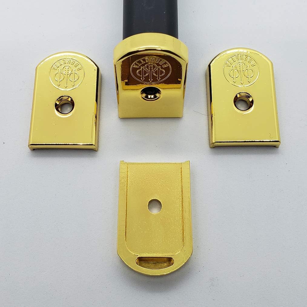 2 X Custom for Beretta 92 96 Magazine Floor Plate 9mm Fits: All Beretta 92/96 Series Gold Plated