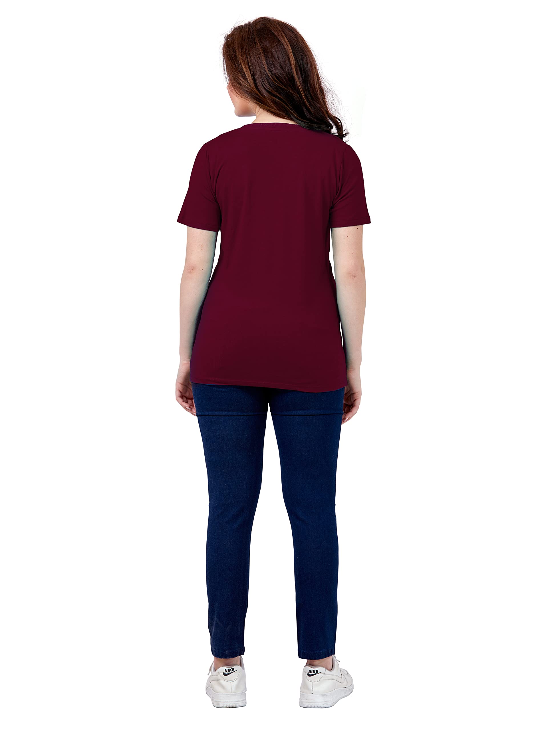Easy Feed Women's Cotton Maternity Feeding Tops | Nursing Tops for Feeding Baby | Half Sleeve T-Shirt for Pregnant Women Post PregnancyMaroon(2XL) - Image 5 thumbnail