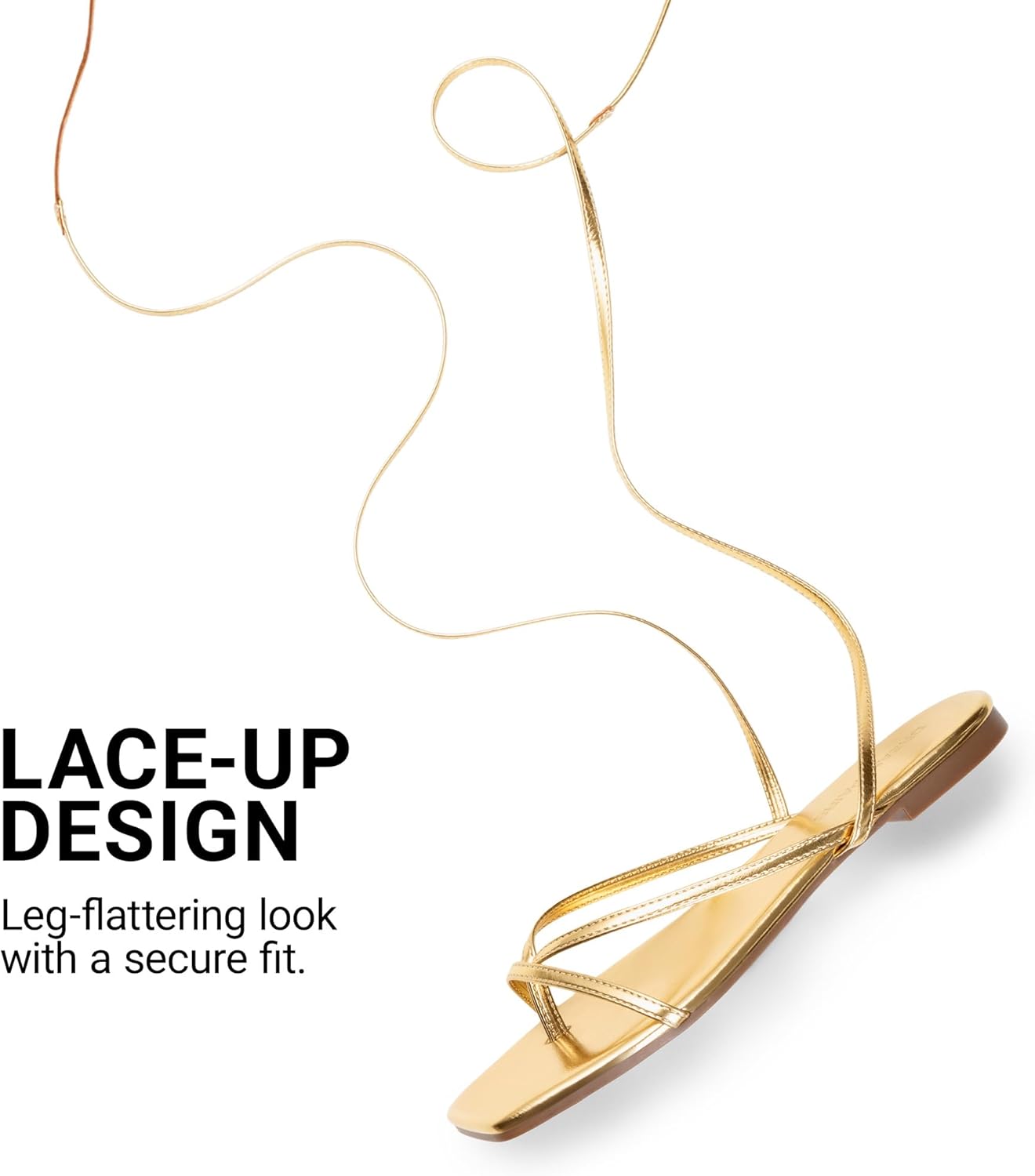 DREAM PAIRS Womens Strappy Flat Sandals - Comfortable Lace Up Gladiator Dressy Sandals, Square Toe Tie Up Walking Sandal, Summer Wrap Up Vocation Sandal Mermaid Shoes - Image 5