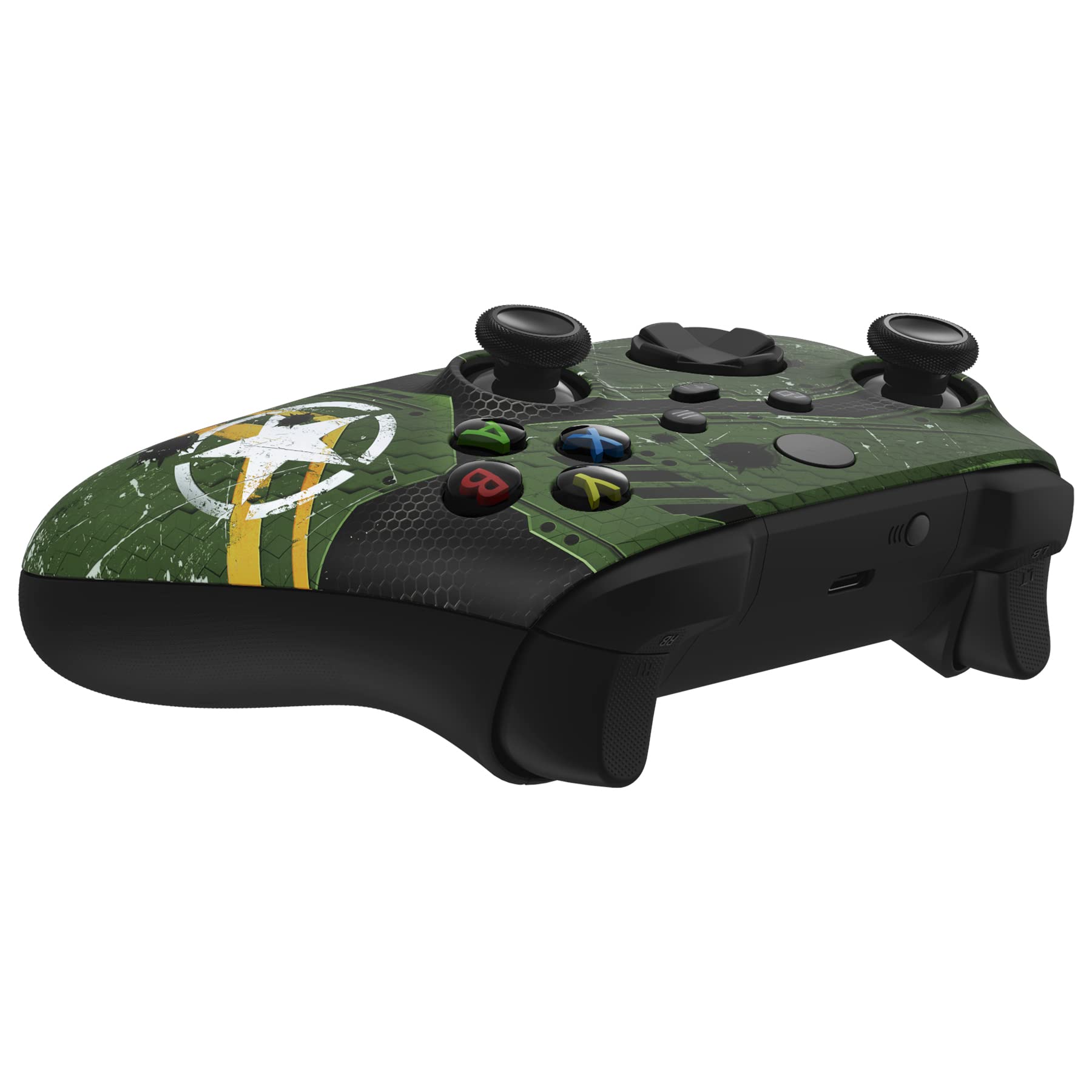 eXtremeRate Custodia Frontale per Xbox Series X S Controller,Cover Copertura Scocca Shell DIY Ricambio per Xbox Series X S Joystick Model 1914-Mecha Esercito