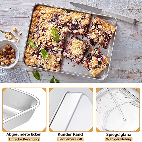Plaque de cuisson rectangulaire en acier inoxydable avec papier de cuisson - 4